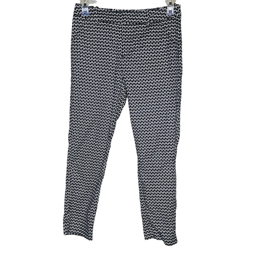 Merona Navy Print Stretch Extensible Ankle Pants